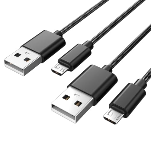 Image of Superer 2 Pack 5 ft Micro USB Charger Cable Fit for PS4 Controller, Xbox One X S, Kindle Paperwhite, Amazon Fire Tablet, Roku Streaming, Android Phones Charging & Data Sync Nylon Braided Cord
