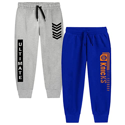 Image of Trampoline Kids Cotton Blend Trackpants Pack of 2 with Drawstrings & Ribbed Cuffs | Vibrant Printed Joggers for Boys & Girls | Soft Waistband & Side Pockets | Everyday Comfy Wear