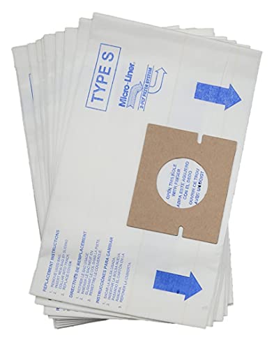 Hoover Replacement Bags - Type S - 10 PK Compatible with Spectrum, Futura, WindTunnel, PowerMax Vacuums