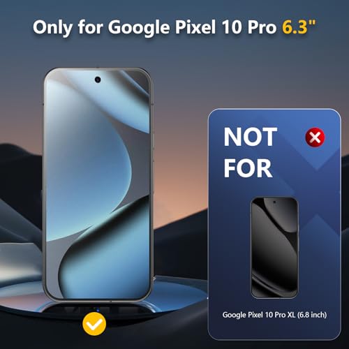 Image of [2+2 Pack for Google Pixel 10 Pro Matte Screen Protector + Camera Lens Protector, Anti-Glare, 9H Tempered Glass, Fingerprint Unlocking, Bubble Free