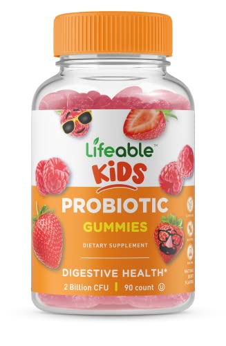 Lifeable Probiotics for Kids - 2 Billion CFU - Great Tasting Natural Flavor Gummy - Gluten Free Vegetarian GMO-Free Probiotic - for Gut Health, Digestive Support and Immune Support - 90 Gummies