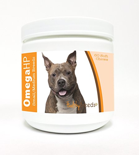 Image of Healthy Breeds American Staffordshire Terrier Omega HP Fatty Acid Skin and Coat Support Soft Chews 60 Count