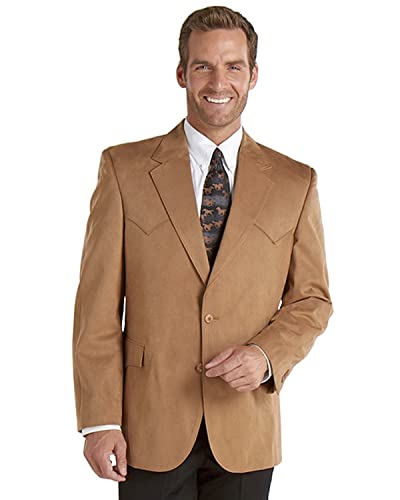 Circle S Men's Camel Microsuede Sport Coat Tall Camel 50 R