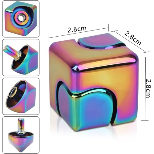 Image of Fidget Toys for Adults, Stress Relief Toys Adults, Square Fidget Cube, Infinity Cube Fidget Toy, Portable Metal Fidget for Adults, Color