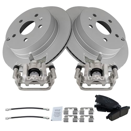 Image of TRQ Rear Brake Pad & Rotor Kit Ceramic Compatible with 2013-2016 Chevrolet Sonic