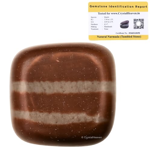 Image of Certified Narmada Shiva Lingam Crystal Healing Tumbled Stone, Natural Polished Crystals for DIY Crafts, Manifestation, Meditation, Pooja Feng Shui and Reiki Healing (30 Grams)