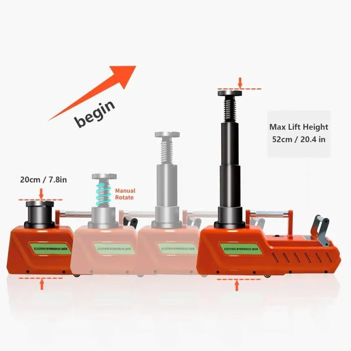 Image of JANVITHA 12V DC Electric Hydraulic Vehicle Jack 10 Ton Capacity for Premium Cars and Heavy Vehicles Lifts Height Upto 520mm
