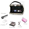 CORIOS Damen Strass Clutch Tasche Perlen Abendtasche Shiny Diamant Handtasche Hochzeit Brautbörse Kette Schultertasche Geldbörse Portemonnaie Tasche Elegante Umhängetasche Schwarz #4