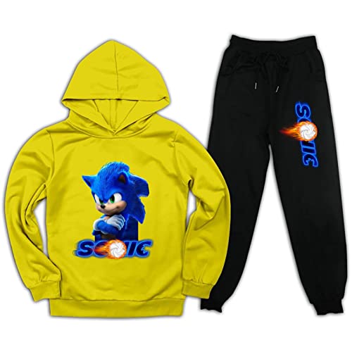 Grainarain Youth Hoodie 3D Printing Pullover Hoodie And Sweatpants Suit For Boys Girls 2 Piece Outfit Fashion Sweatshirt Set Large #TOP18