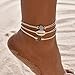 Ushiny Boho Shell Fußkettchen Set Opal Knöchel Armband Twist Fußkettchen Kreis Fußkette Schmuck für Frauen und Mädchen
