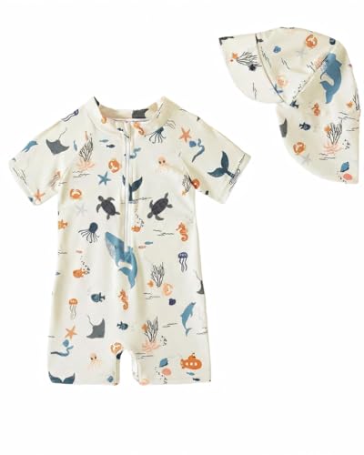 DivingBirds UV Badebekleidung Baby Badeanzug mit Hut Unisex Badeanzug Baby...