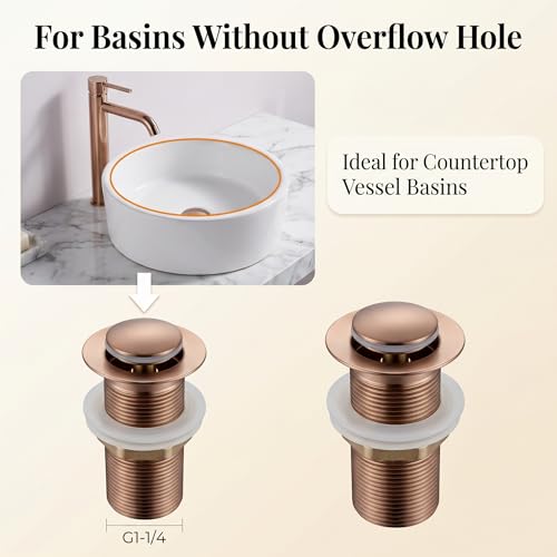 Image of InArt Waste Coupling for Wash Basin /Pure SS 5 inch Drain Out let System Full Thread Half-Cap Pop up Coupling for Wash Basin Accessories (Rose Gold - Pack of 1)
