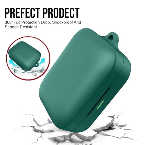 Image of Soft Silicone Case Cover Compatible for Realme Buds Air 7 | 7 Pro -Green.