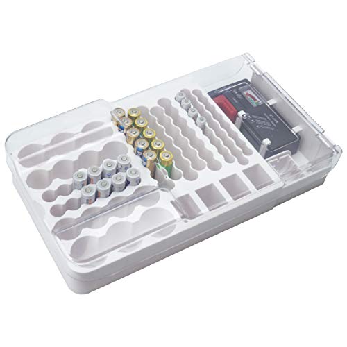 箱はありませんが、電池を入れればつきます Amazon | prendre 乾電池 収納ケース 電池チェッカー 付属 最大93本