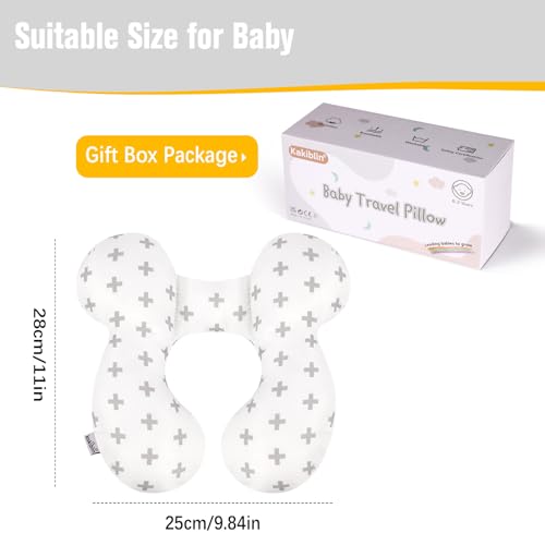 Image of KAKIBLIN Baby Travel Pillow, Upgraded Baby Neck Pillows for Car Seat, Infant Neck Support Pillow for Head and Neck,Newborn Head Support for Car Seat,Pushchair