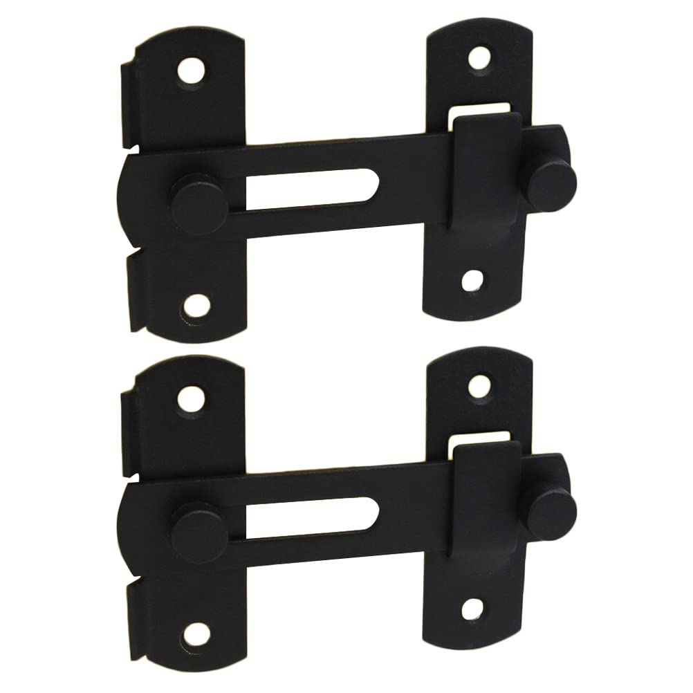 Cadena de puerta Cromo pulido, 2 pestillos de puerta con perno de barril, cerradura de cadena de puerta, cerradura de hebilla de puerta de valla de metal resistente(7X5X0.17CM)