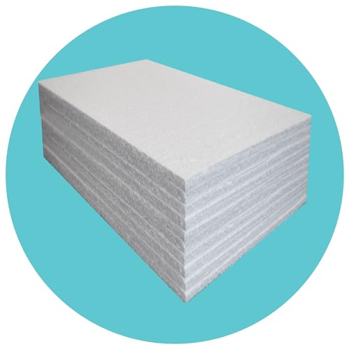 Triplast Expanded Polystyrene Foam Sheets EPS 70 (10 Sheets 600 x 400 x 10mm Each) - BBA Certified Wall & Floor Insulation Board - Box Lining & Packaging Foam Board - White Blocks for DIY Projects