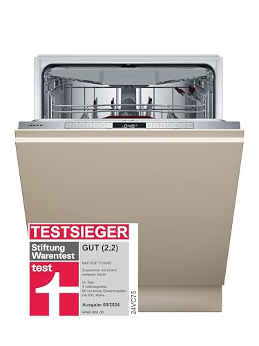 NEFF S297TCX00E, Stiftung Warentest GUT (2,2), N 70 XXL-Smarter Geschirrspüler Vollintegriert 60 cm, Made in Germany, Besteckschublade, Zeolith für bessere Trocknung, Smart Start, Sensor Türoffnung
