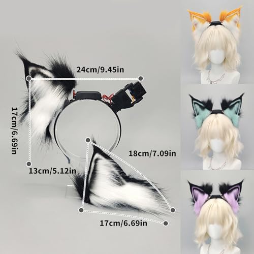 Diadema de lobo animada recargable para cosplay de Halloween 3