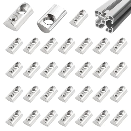 Alwaiiz Set 50 pietre scanalatura sferica 8, serie 30 M6, dado scorrevole acciaio carbonio, barra centraggio estrusione profilo alluminio