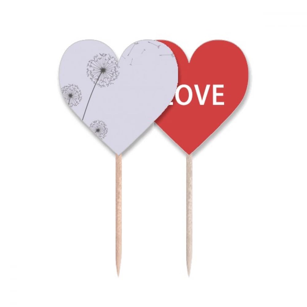 Drapeau amour cœur étiquette cupcake pissenlit pour fête romantique