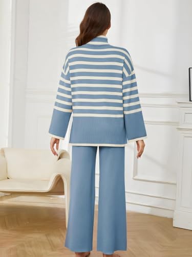 Image of TYSORT Women's Winter Woolen Turtleneck Sweater with Pajama | Warm Winter Wear Cord Set | Woolen Tracksuit Loungewear Set
