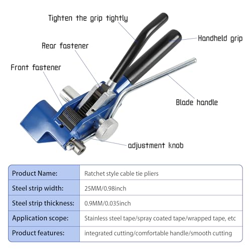 Manuelle Umreifungsgerät, Edelstahl Banding Coil (3/4\ x 100ft x 0,03\) + Metallschnallen (100pcs), Mit Handschuhe, Manuelle Umreifungsset für Industrie, Bau, Transport