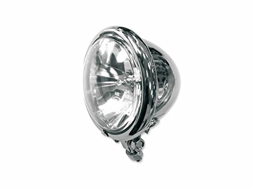 Phare avant customisé homologué 123mm noir pour moto vintage