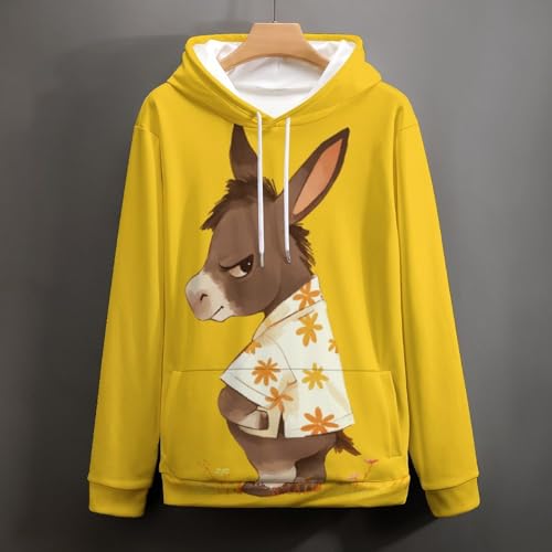 Sweatshirt âne mignon dessin animé pull à capuche manches longues S - 5
