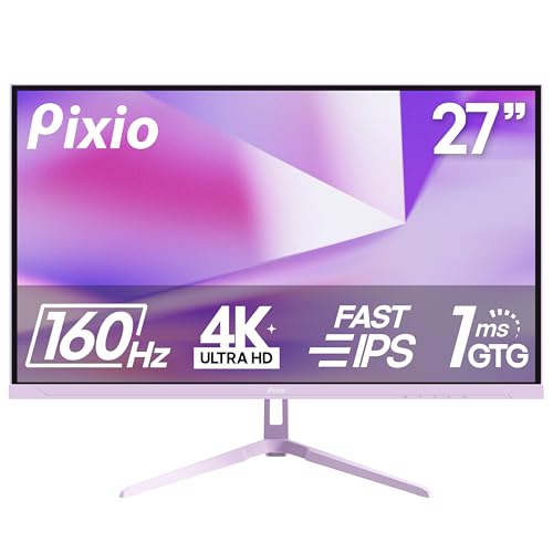 Image of Pixio Two PX27U Wave Purple 27 inch 160Hz Refresh Rate 4K 3840x2160p Resolution Fast IPS Panel 1ms GTG Response Time 4K Gaming Monitor and PS1D Wave Purple Dual Monitor Arm