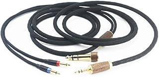 Replacement Audio Upgrade Cable 6N OCC Copper Silver Plated Cord Compatible with Denon AH-D7200 AH-D7100 AH-D9200 AH-D5200, for Focal Elear Headphone Walnut Wood Shell & 6.35mm Adapter