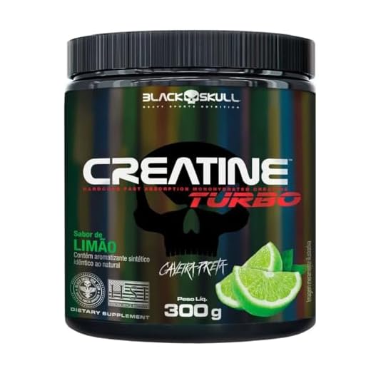 Creatine Turbo Monohidratada - 300g Limão - Black Skull