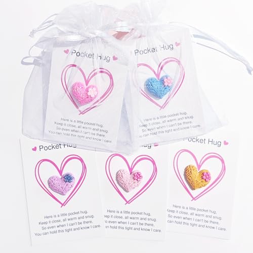 YOJO Pocket Hug Heart with Greeting Cards, Long Distance Relationship Gifts, Gifts for Boyfriend Girlfriend, I Love You Gift for Him Her (Blue)