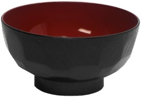 MV Trading mv042190sopa tradicional japonesa o tazón de Arroz color negro y rojo 4 pulgadas