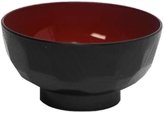 M.V. Trading MV042190 Traditional Japanese Soup or Rice Bowl, Black and Red, 4Â½ Inches