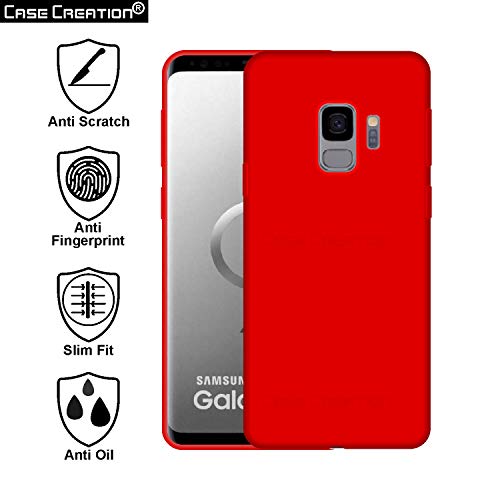 Image of Case Creation Luxurious OG Series for Samsung S9 Case Cover,Anti-Dirty Slim Case Frosted Matte Cute Candy TPU Raised Bezel (Splash of Color) Back Cover for Samsung Galaxy S9 -Wine Red