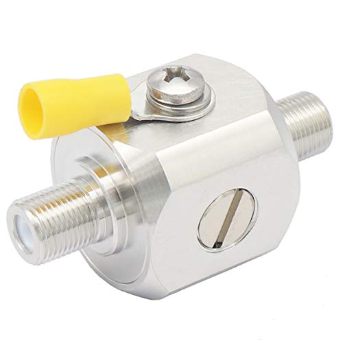 F Type Lightning Arrestor Female to Female Square 3GHz 75 ohm with 90V Gas Tube Discharge TV Surge Protector Surge Arrester