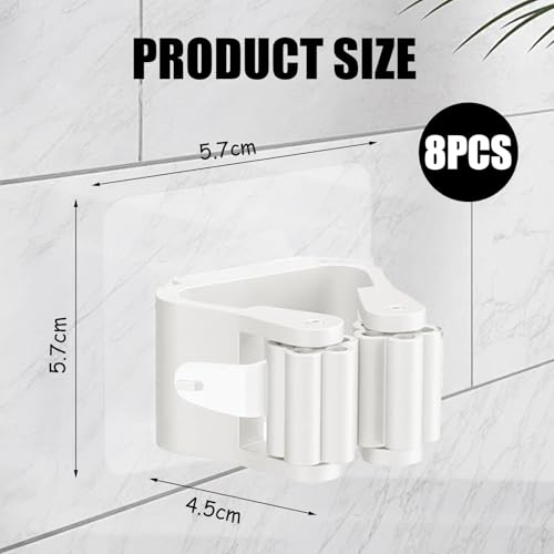 ZWQLZG Besenhalterung Wand Selbstkleben, 8 Stück Besenhalter Selbstkleben, Aufhänger für Besen, Wandhalterung Besen, Mop Halterung Ohne Bohren für Werkzeugräumen, Küche, Bad, Garten