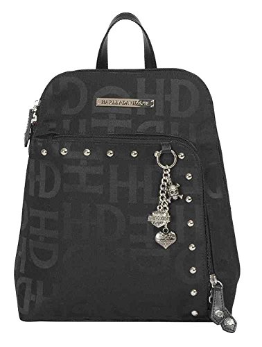 Harley Davidson HD3417J BLACK mochila con tachuelas jacquard para mujer