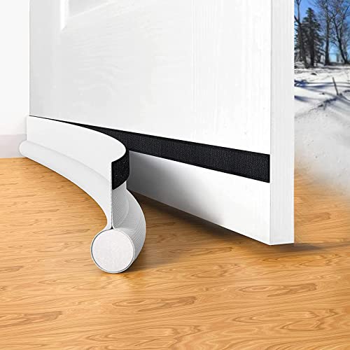 FAMIDIQGO Sello de Puerta, Burlete Autoadhesivo para Puertas, 94 cm Bloqueador de Tirador de Puerta, Aislado, Barredora de Puerta Protección contra la Intemperie, Insonorizado, Sello de Puerta Cover