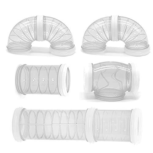 VASANA Lot de 8 tubes externes pour hamster - Transparent - Accessoires pour hamster - Jouet DIY - Connexion créative