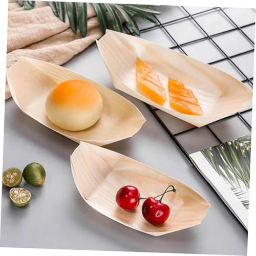 Plato desechable para sushi de madera 60 unidades miniatura 6