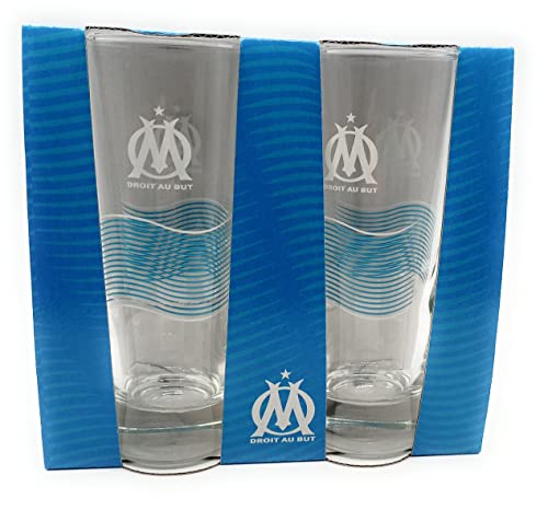 udc La Plume Dorée - Set de 2 Verres à Eau 22cl - Olympique de Marseille