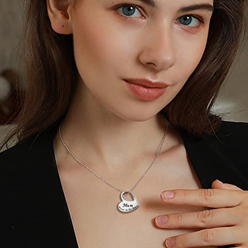 YOTHIWAD Heart Urn Necklace for Ashes Cremation Jewelry Forever in My Heart Engraved Stainless Steel Keepsake Waterproof Memorial Pendant for loved One with Filling Kit(mum) - Image 3