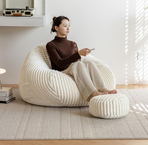 Puff Cama XXL Puff Gigante de Extra Suave y Cómodo - Funda Lavable A Máquina - con Relleno de Espuma Incluido para El Dormitorio C,EPS
