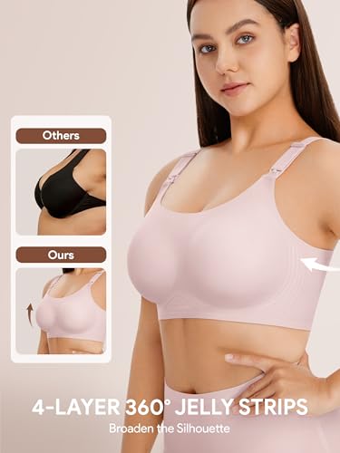 Image of Angelhood Seamless Nursing Bra for Women Wire Free Full Coverage Nursing Bra T-Shirt Bra with Extra Extender