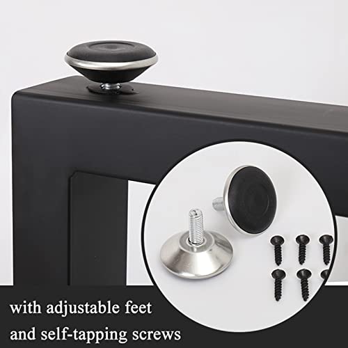 Pieds de table en métal noir industriel de remplacement pour projet DIY - 6