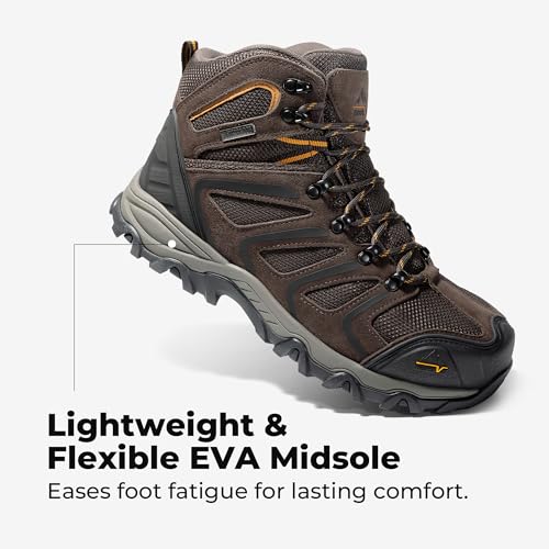 Image of NORTIV 8 Waterproof Work Boots for Men Steel Toe Safety Construction Boots ARMADILLO-STL