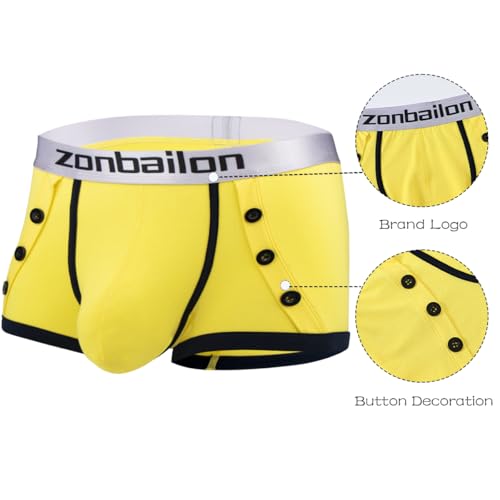 ZONBAILON Men's Bulge Pouch Boxer Briefs Ultra Soft Short Legs Stretch Underwear Trunks3