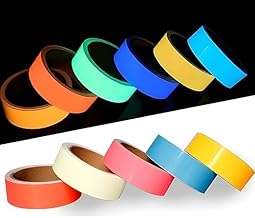 Glow in the Dark Luminous Tape 25mm x 9M | Photoluminescent Safety Egress Markers for Stairs, Walls, Exit Signs, Stage Floors | Multicolour Self Adhesive